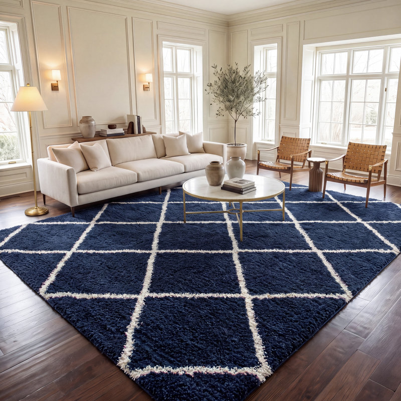 Tapis à poils longs Rizco, Rectangle 10 pi x 14 pi