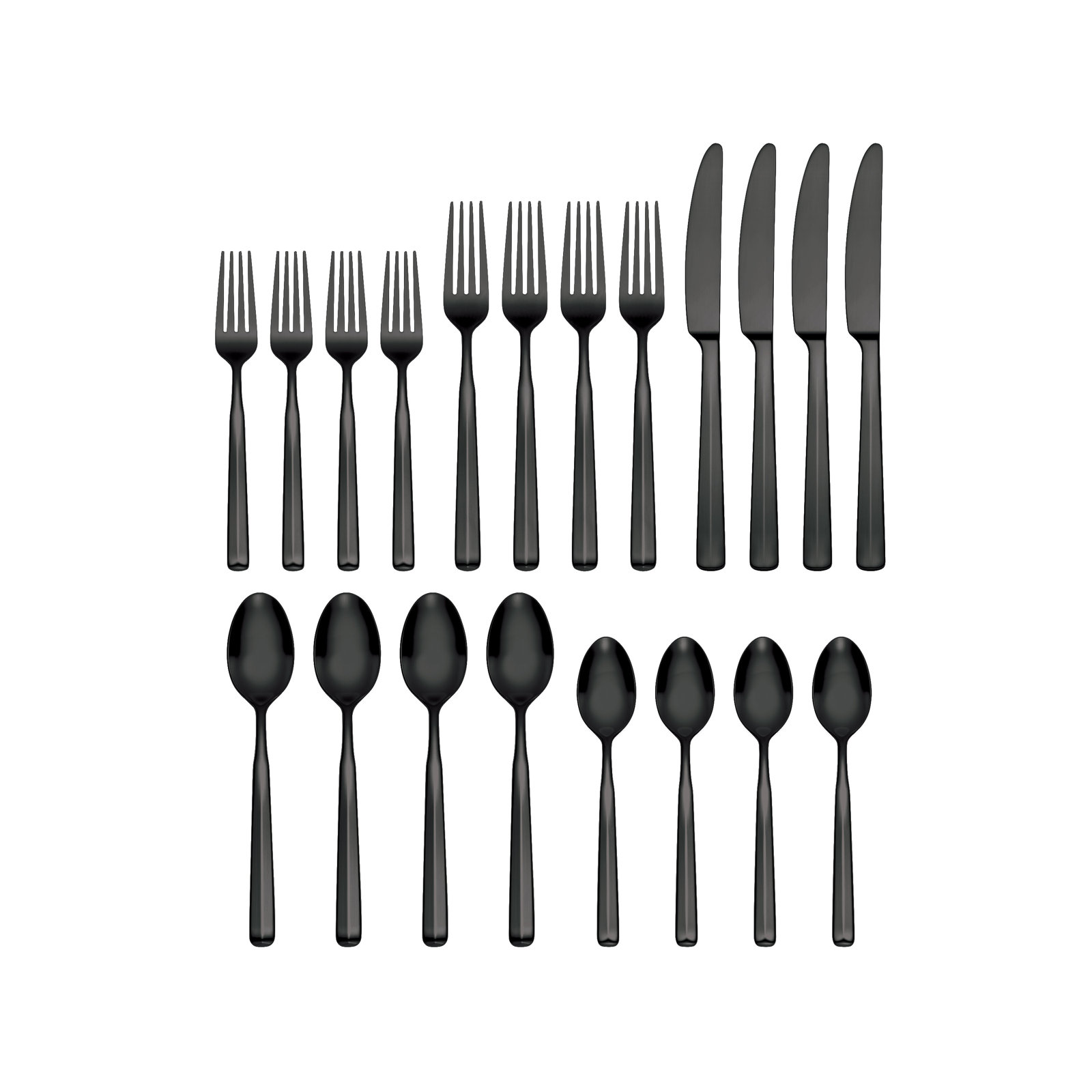 Flatware Set - Service for 4, Black