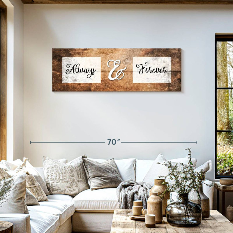 Citation de mariage «Always And Forever», H 17 po x l 51 po x P 1,25 po