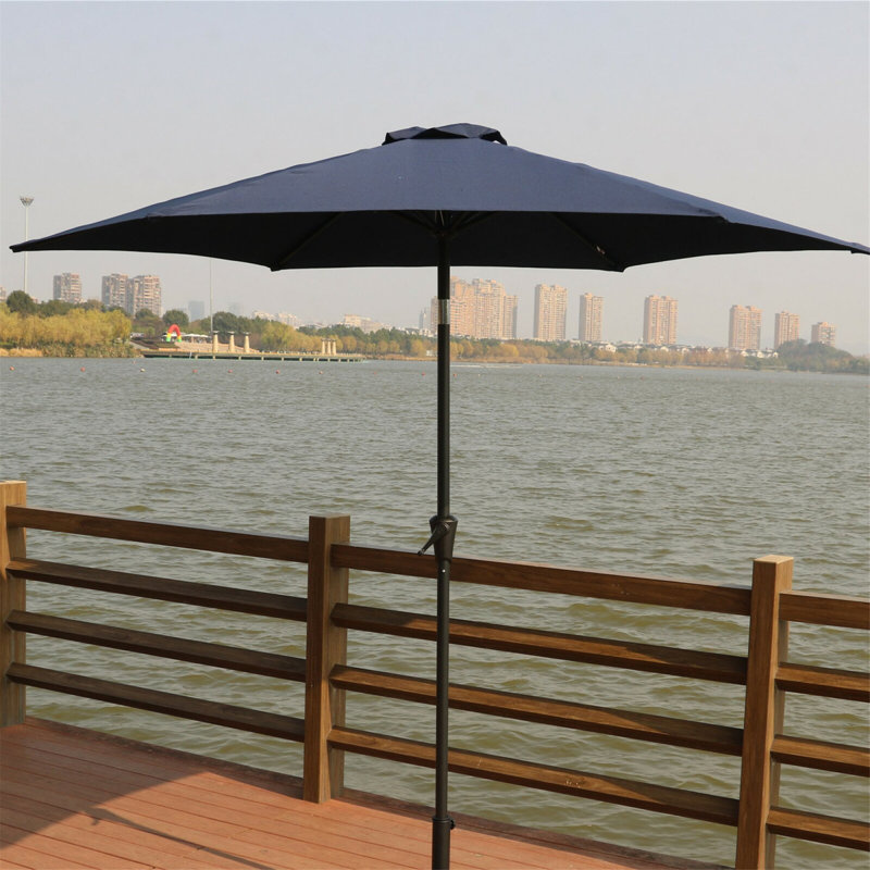 Parasol de patio en polyester résistant aux intempéries avec cadre en aluminium pour terrasse et jardin