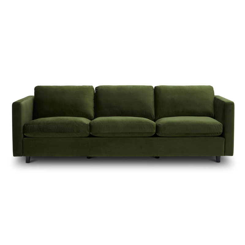 Canapé rembourré 100 po Fleetwood, Velours vert tweed