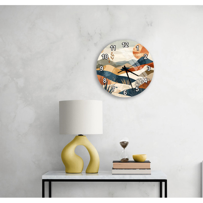 Horloge murale Boho, Romain, blanc, 20 pouces
