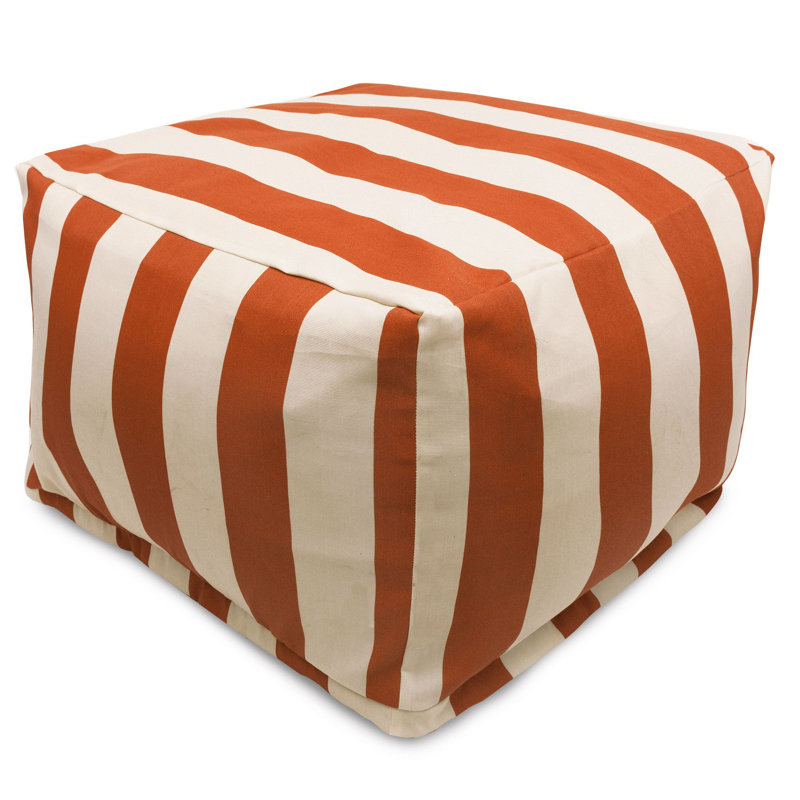 Repose-pieds avec coussin Loucks, Orange brulé / crème