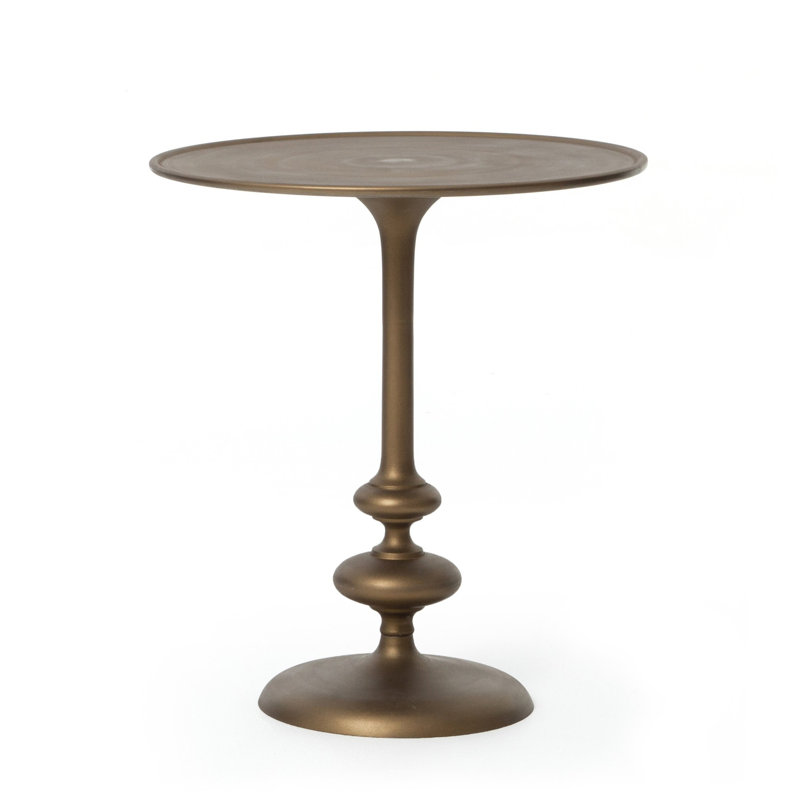Marlow End Table, Matte Brass