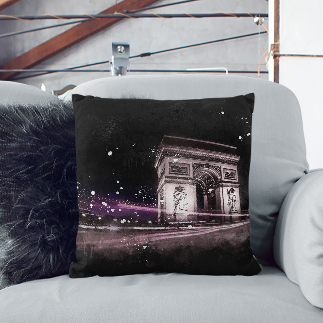 Arc De Triomphe in Paris Cushion with Filling