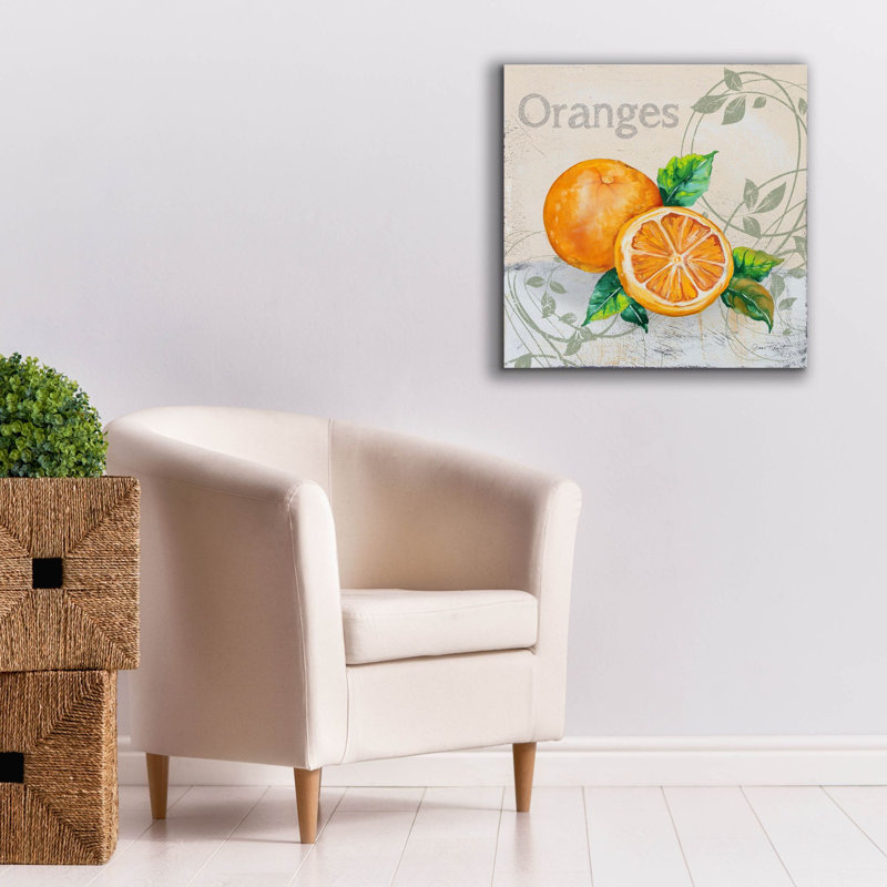 «Tutti Fruiti Orange» par Jean Plout, art mural sur toile, H 26 po x l 26 po x P 1,5 po