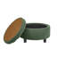 63.5cm Wide Round No Pattern Footstool Ottoman-299197913