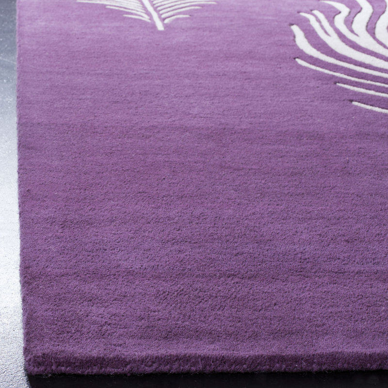 Tapis mauve touffeté à la main Nonia, Rectangle 2 pi x 3 pi
