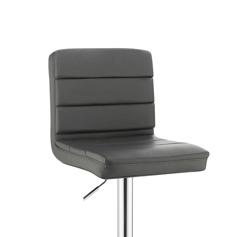 Paire de tabourets de bar réglables de couleur grise - look moderne pour l'intérieur de la maison, rembourrage moelleux et assise complète à assise carrée avec repose-pieds et tabourets à hauteur personnalisable (paire)