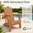 Dareona Pakkdiarie All-Weather HDPE Folding Adirondack Chair with Cup Holder for Patio & Garden-121972745