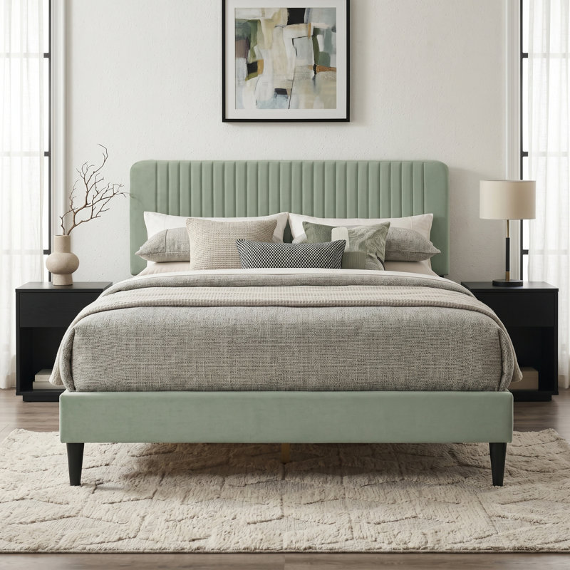 Melrose Autavia Upholstered Bed, Sea Spray