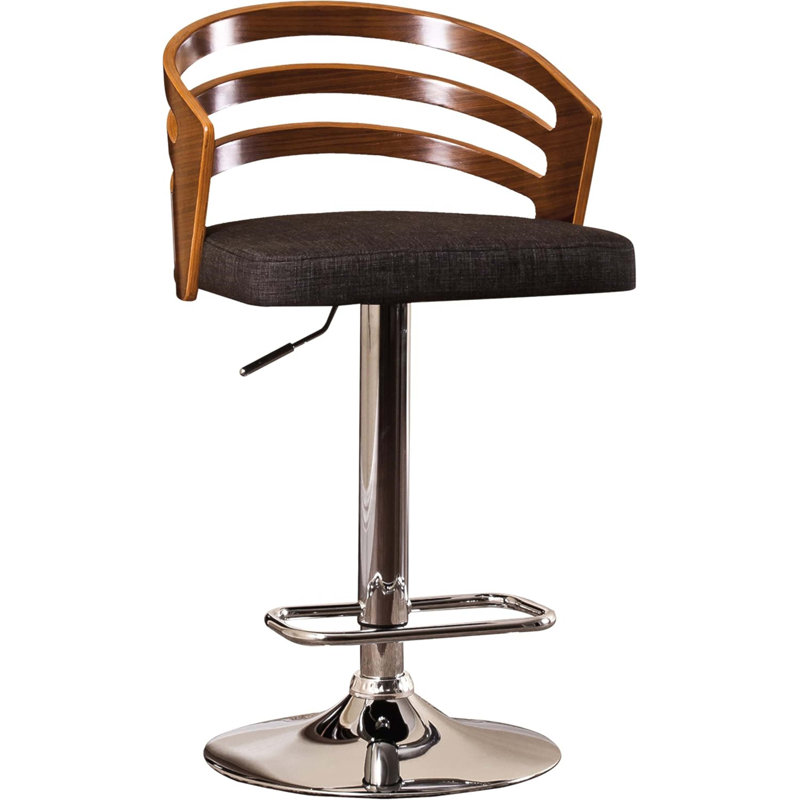 Tabouret de bar pivotant à dossier en bois moderne avec coussin, alliant confort et style pour les espaces contemporains.