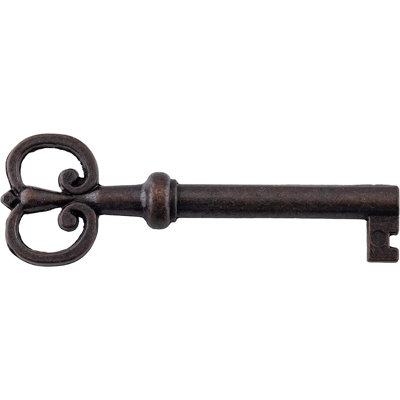 Clé squelette tonneau en bronze plaqué bronze
