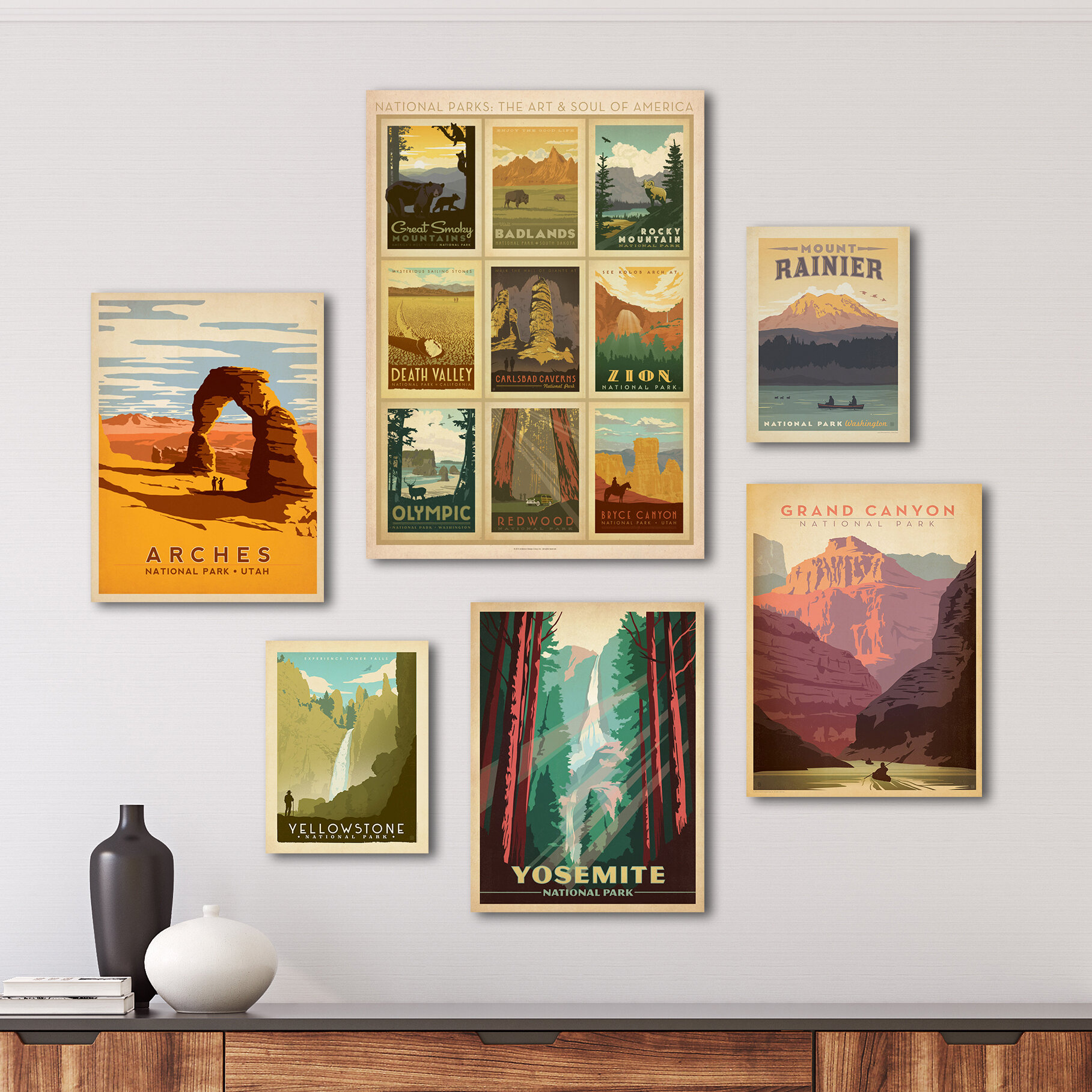 Bless international Vintage Landscape Canvas Wall Art National Parks  by Anderson Design Group  Reviews Wayfair