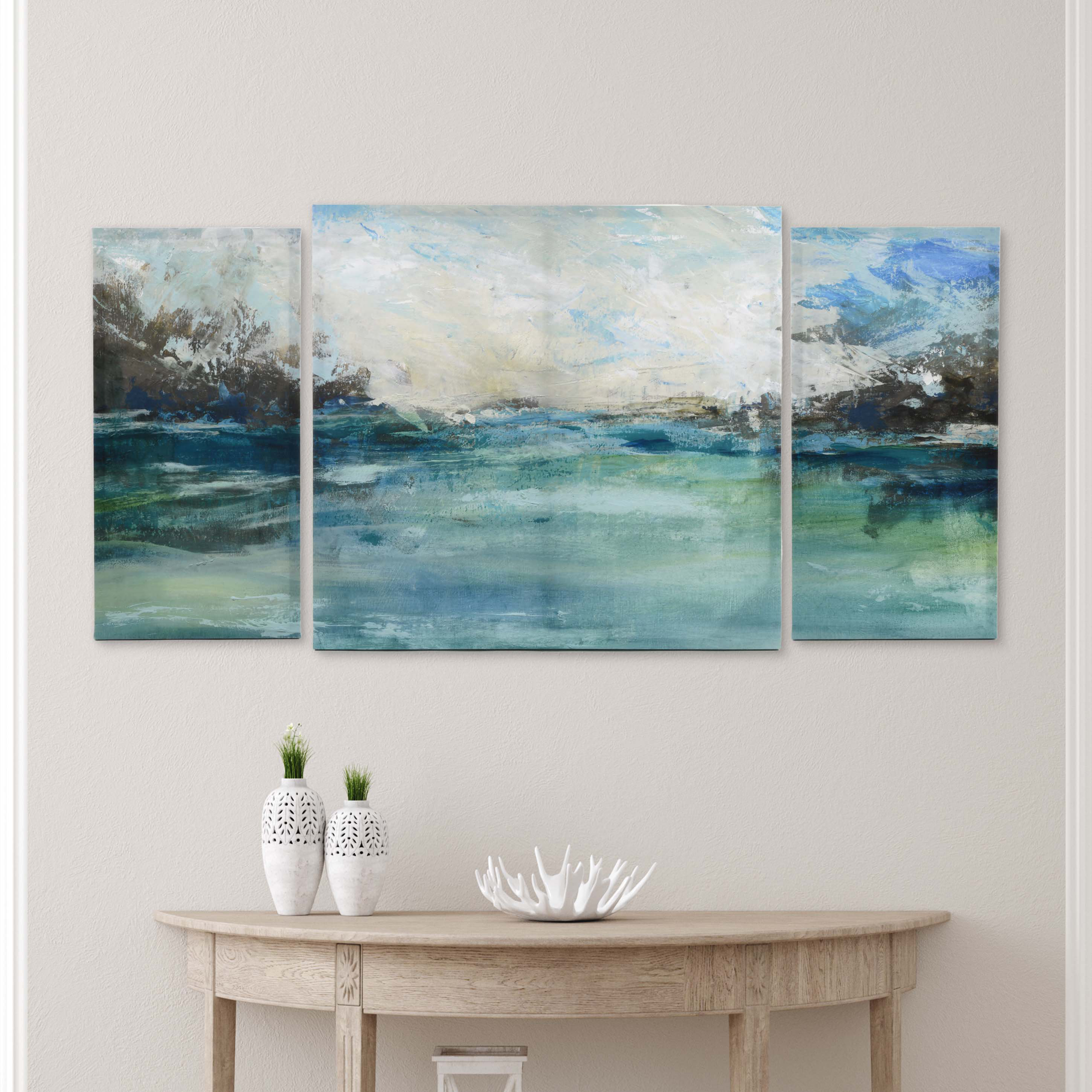 Large Wall Art for Living Room Décor Beach Picture Wall Art Modern Framed  Sea Seaside Bicycle Canvas Print Seascape Artwork Ocean Painting for Home