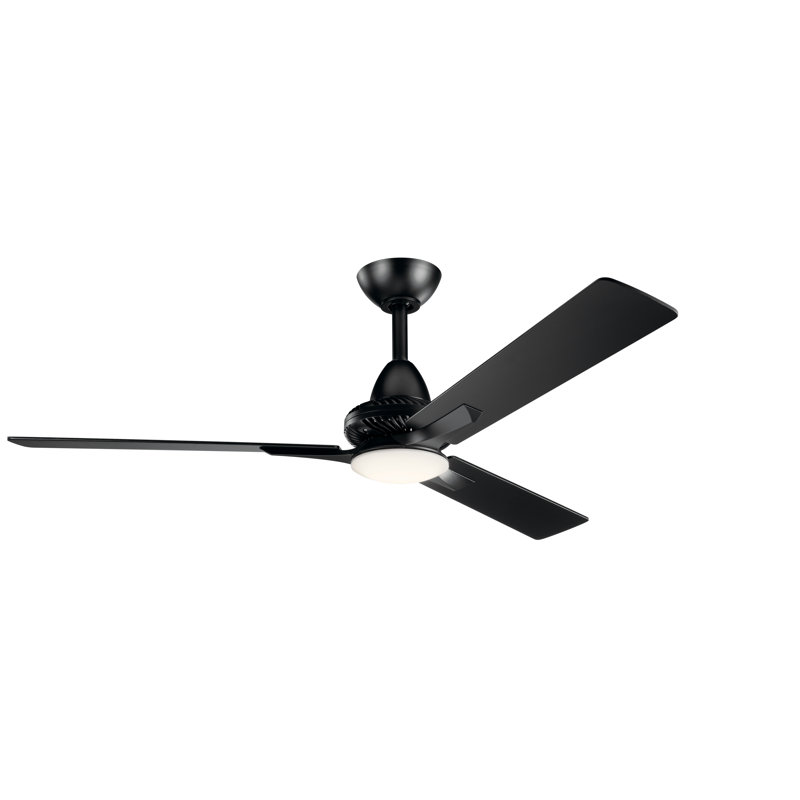 Kosmus 52'' Ceiling Fan with LED Lights, Satin Black