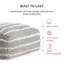 Alpine 34" X 34" X 16" Grey & Ivory Pouf Ottoman