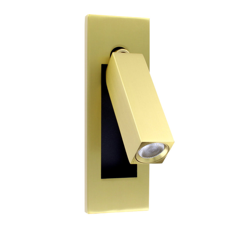 Integrated LED Reading Sconce with Adjustable Head, Gold