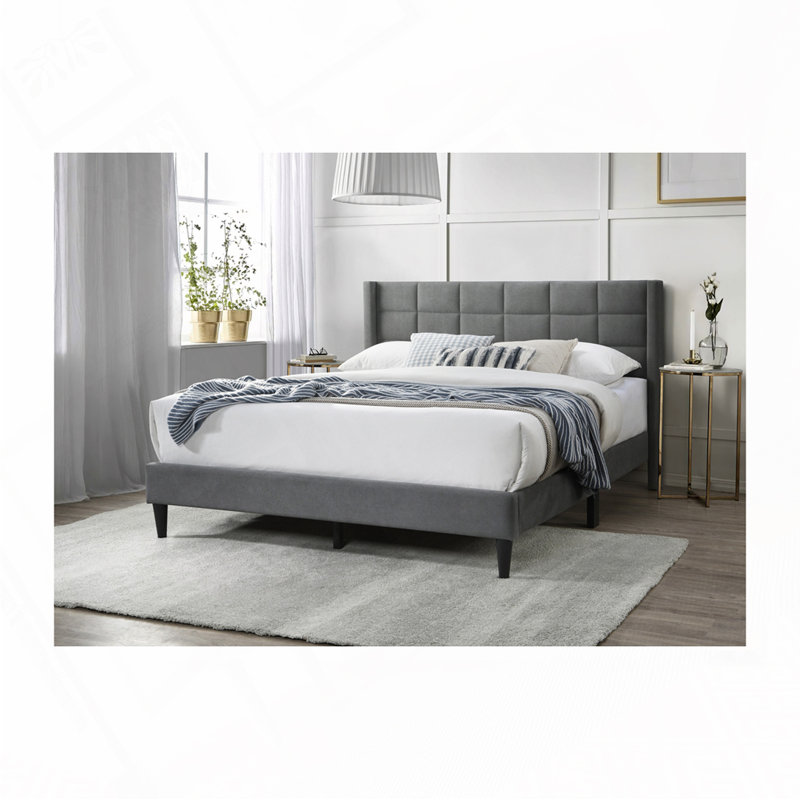 Grand lit moderne, gris