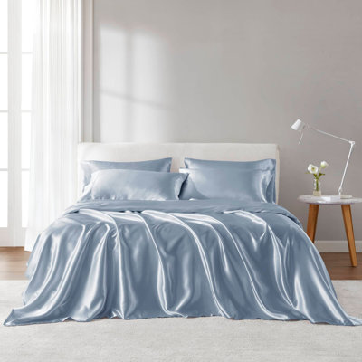 Ensemble de draps 6 pièces grand luxe bleu
