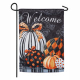 Elegant Pattern Pumpkins Garden Suede Flag, Sassafras Mat, And Mat Frame, Set Of 3