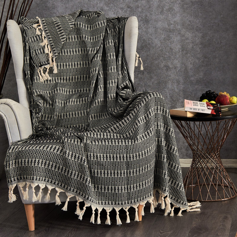 Senecal Throw Blanket, Anthracite
