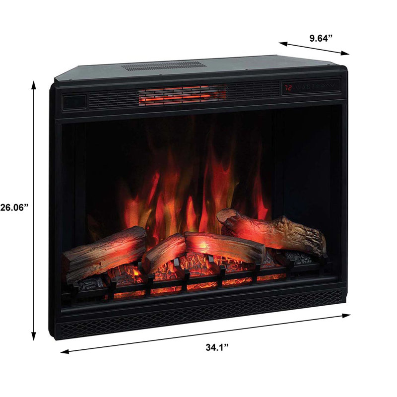 SpectraFire Plus Electric Fireplace Insert, 20" H x 23.6" W x 8.5" D, 3D SpectraFire Plus with Logs