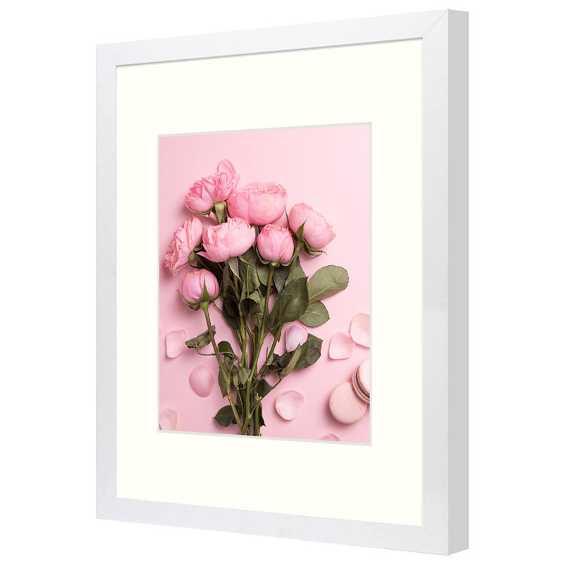 Cadre photo simple en bois mat Dreketi, Blanc, 12 po x 16 po emmêlé à 8,5 po x 11 po