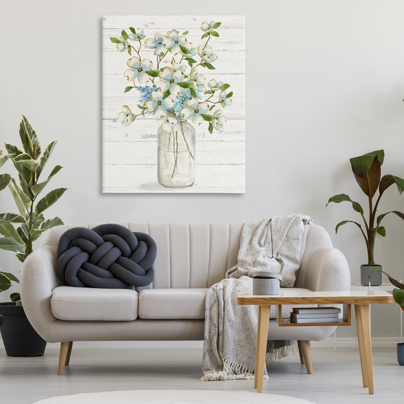 Art mural doux sur toile de cornouiller par Nan, H 48 po x l 36 po