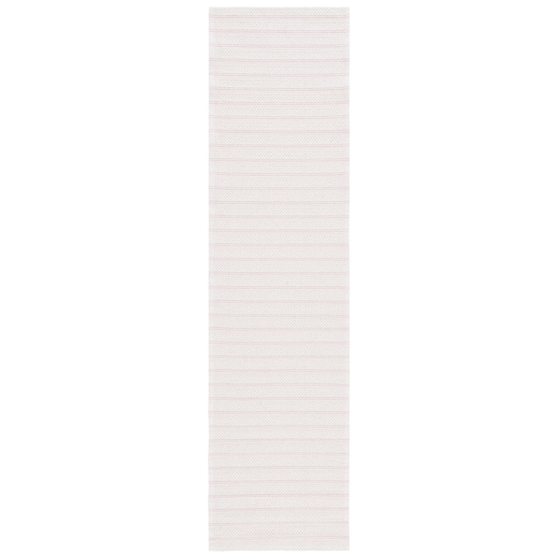 Martha Stewart Cotton Striped Rug in Pink/Ivory, Runner 2' x 8'