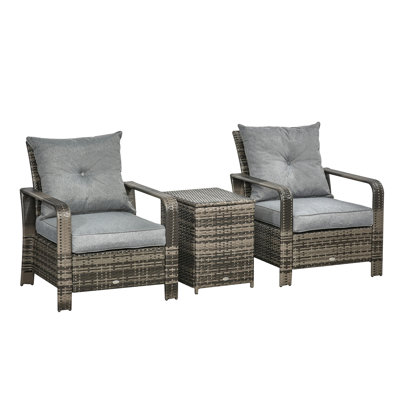 Attardo 3 Piece Rattan Seating Group with Cushions