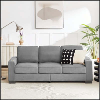 Comfortable Three-Seater Compressed Sofa for Various Rooms, Enhancing Living Space and Style.