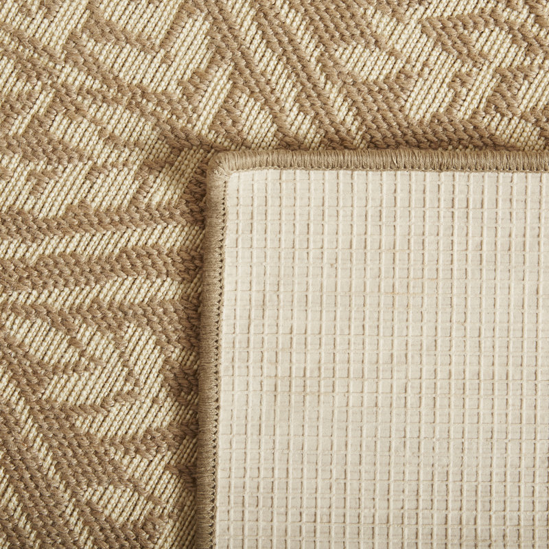 Tapis brun en jute noué à la main à motif géométrique Andressa, Rectangle 4 pi x 6 pi