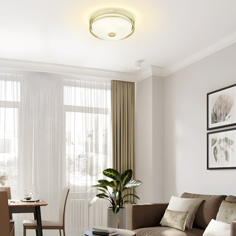 12‘’ Flush Mount Ceiling Light With Milk Glass 2-light Gold Ceiling Light Fixture Farmhouse Flush Mount For Kitchen Bedroom Porch Living Dining Room