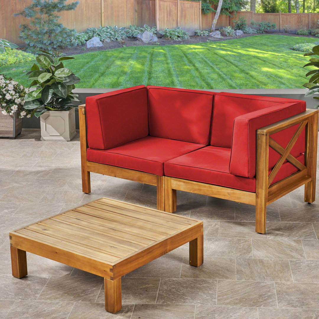 Acacia 2 - Person Patio Conversation Sets with Cushions Highland Dunes Frame Color / Cushion 