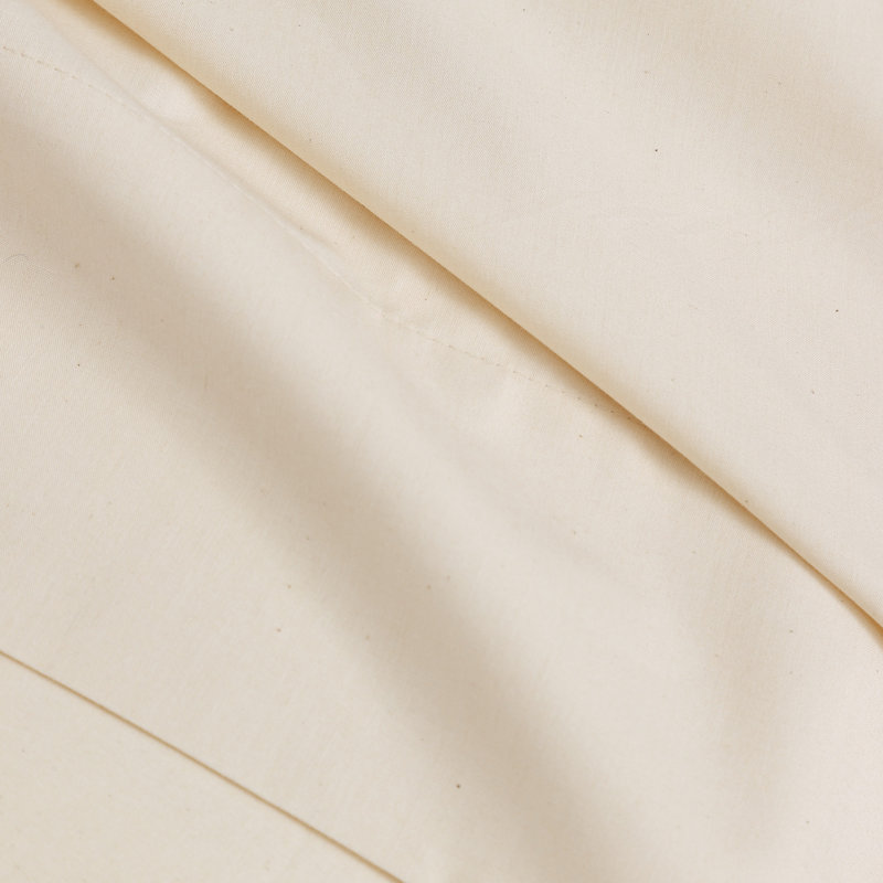 Cuddledown Katahdin Undyed Organic Percale Sheet Set, Twin Sheet Set with 1 Pillowcase, Natural