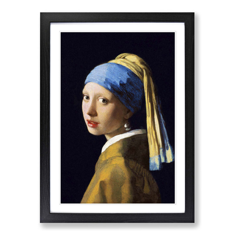 Johannes Vermeer - Single Picture Frame Painting, Black