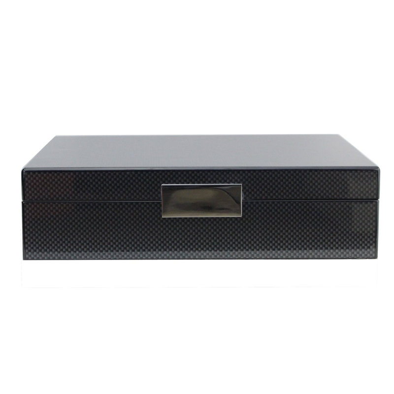 Coffre décoratif en crocodile, gris, H 3,94 po x l 11,42 po x P 8,66 po