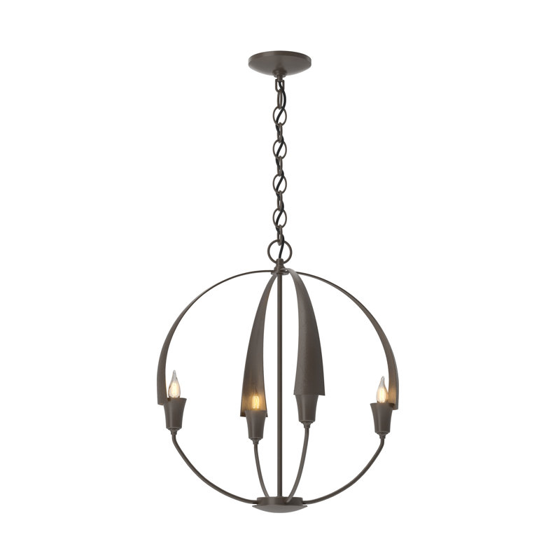 Lustre sphérique à 4 lumières Cirque, H 20,7 po x l 19 po x P 19 po, Bronze