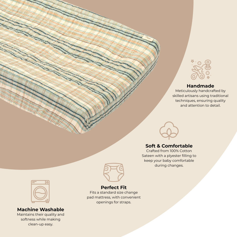 Quilted Plaid Change Pad Cover