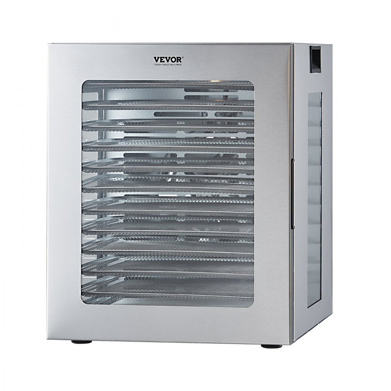 Séchoir à fruits à viande en acier inoxydable de 850 W à 12 plateaux