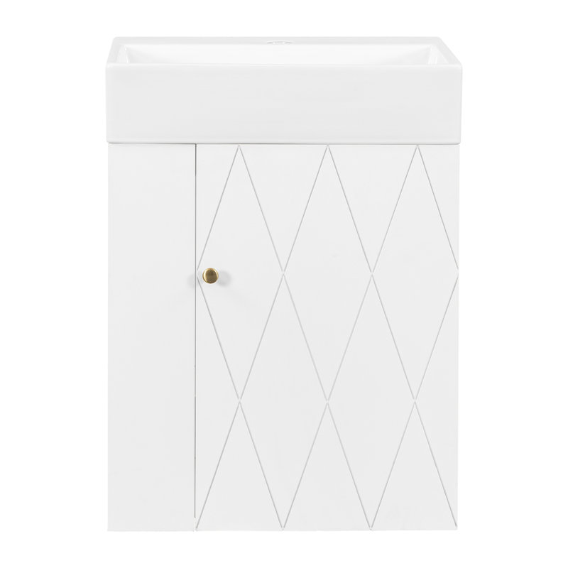 Meuble-lavabo 20 po avec lavabo en céramique, Blanc