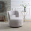 Fauteuil demi-tonneau pivotant avec tissu en peluche, 1 pièce-119438625