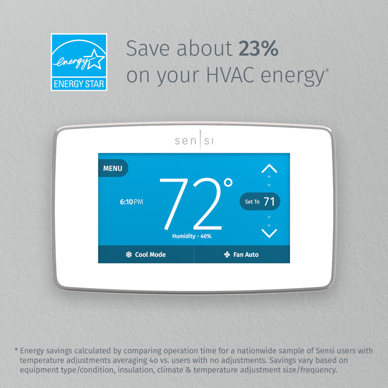 White Wi-Fi Smart Thermostat with Touchscreen Display