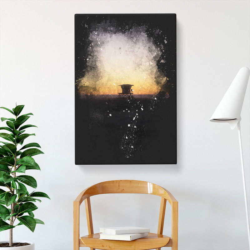 Lifeguard Station On Huntington Beach - Wrapped Canvas, 60cm H x 40cm W x 3cm D