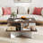 2-Tier Square Coffee Table Industrial Accent Cocktail Table with X-Shaped Base