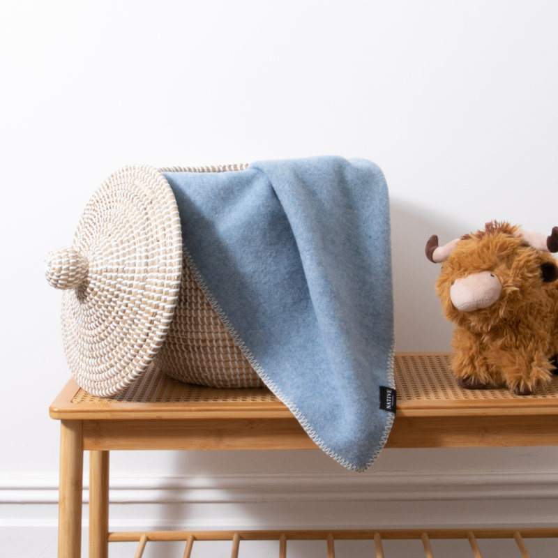 Wool Baby Blanket, Blue