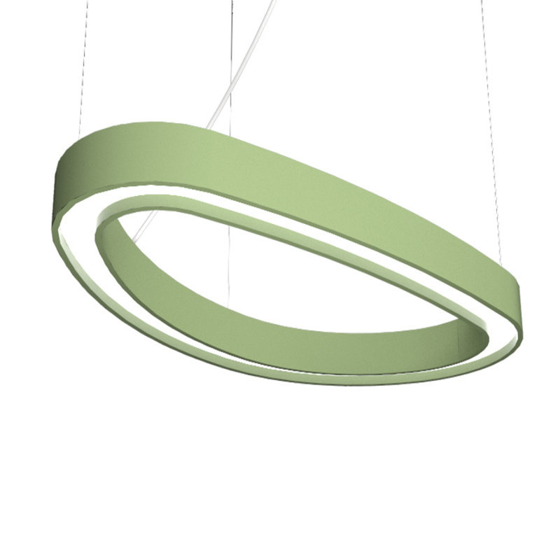 1 - Light LED Pendant, Imbuia, 1.95" H x 54.6" W x 29.45" D