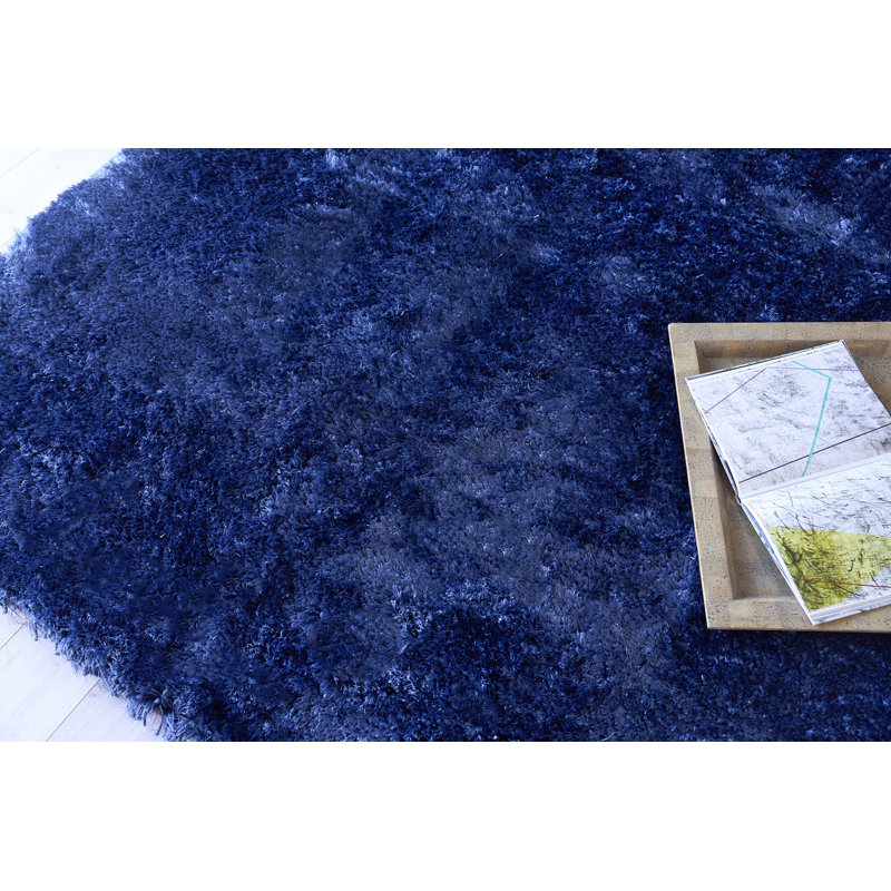 Sumo Shag Area Rug in Navy, Rectangle 5' x 8'