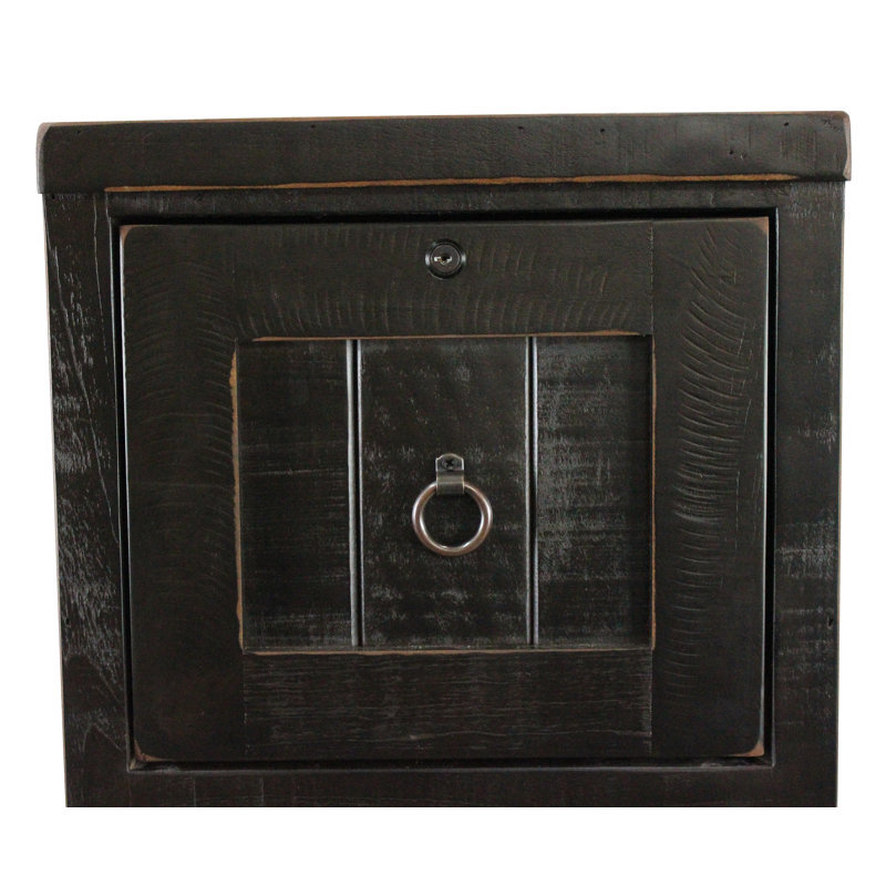 Classeur vertical 4 tiroirs Raina, Noir rustique antique